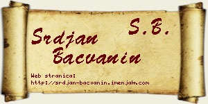 Srđan Bačvanin vizit kartica